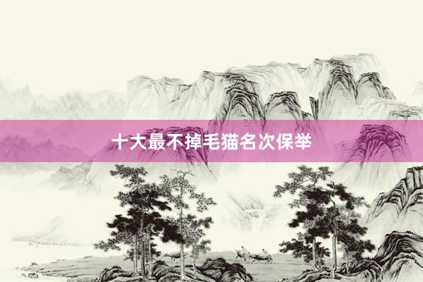 十大最不掉毛猫名次保举